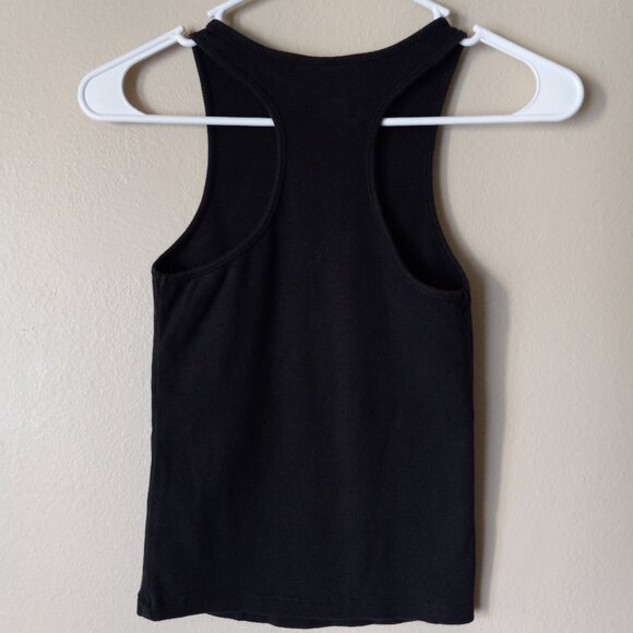 EXPRESS Olive Green Tank with Pink Roses and Sequins Women's S - Picture 4 of 4